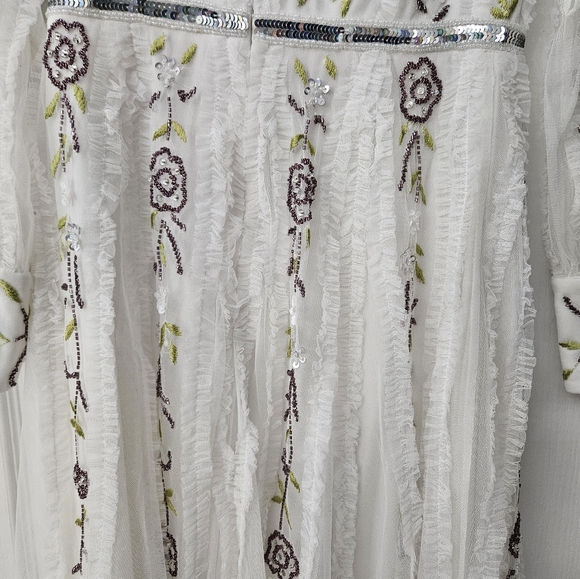 Mac Duggal ivory multi V-Neck Embellished Midi-Dress Sz 4 nwt - Picture 12 of 16